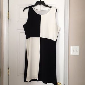Misook Black & White Color Block Dress XL